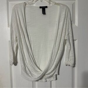 White House Black Market Draped Wrap Hemline Blouse